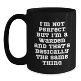 Warden Gifts, Funny Quote, Black Coffee Mug, Graduation Unique Gifts from Friends, Warden Graduation Mug - Main